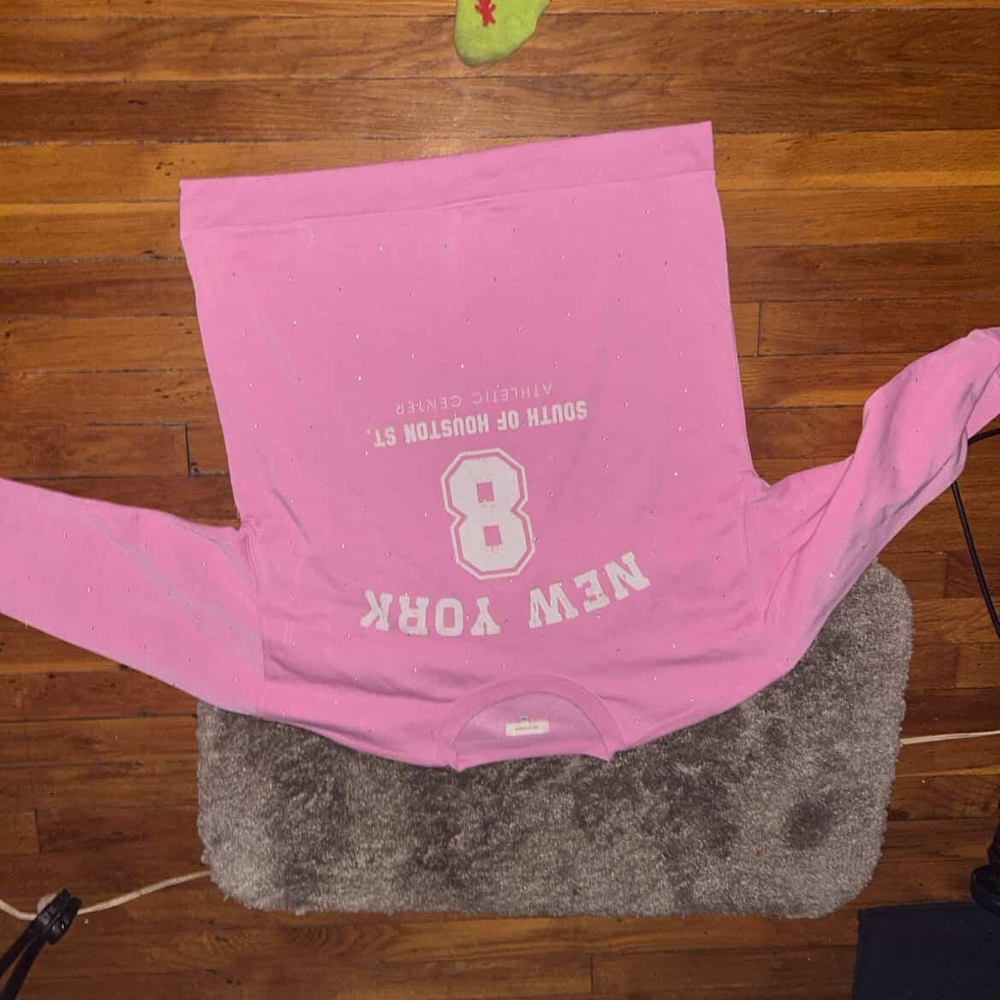 Pink New York Graphic Long Sleeve Shirt Size S